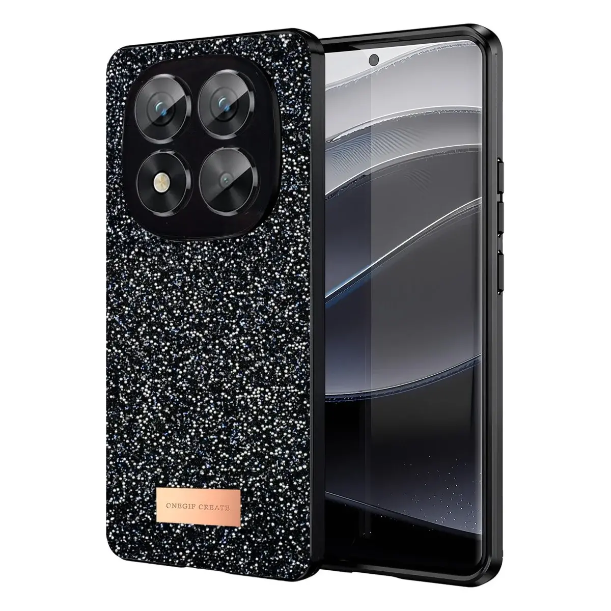 Onegif Xiao Red Note 14 Pro 5g Bright Simli Kapak - Siyah