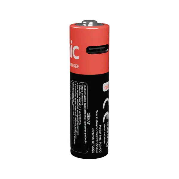 PL1400, AA, Şarjlı Pil, 1.5Volt, 1400mAh/2600mwh, Type-C ile Kolay Şarj,  2 li Paket (USB To Type-C Kablo Hediye)