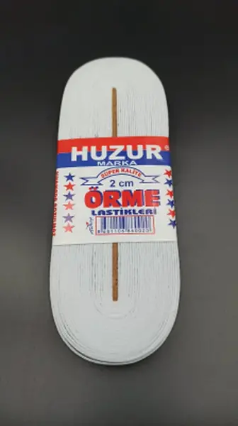 Beyaz - 2CM Paça Lastik Yassı Geniş 10MT