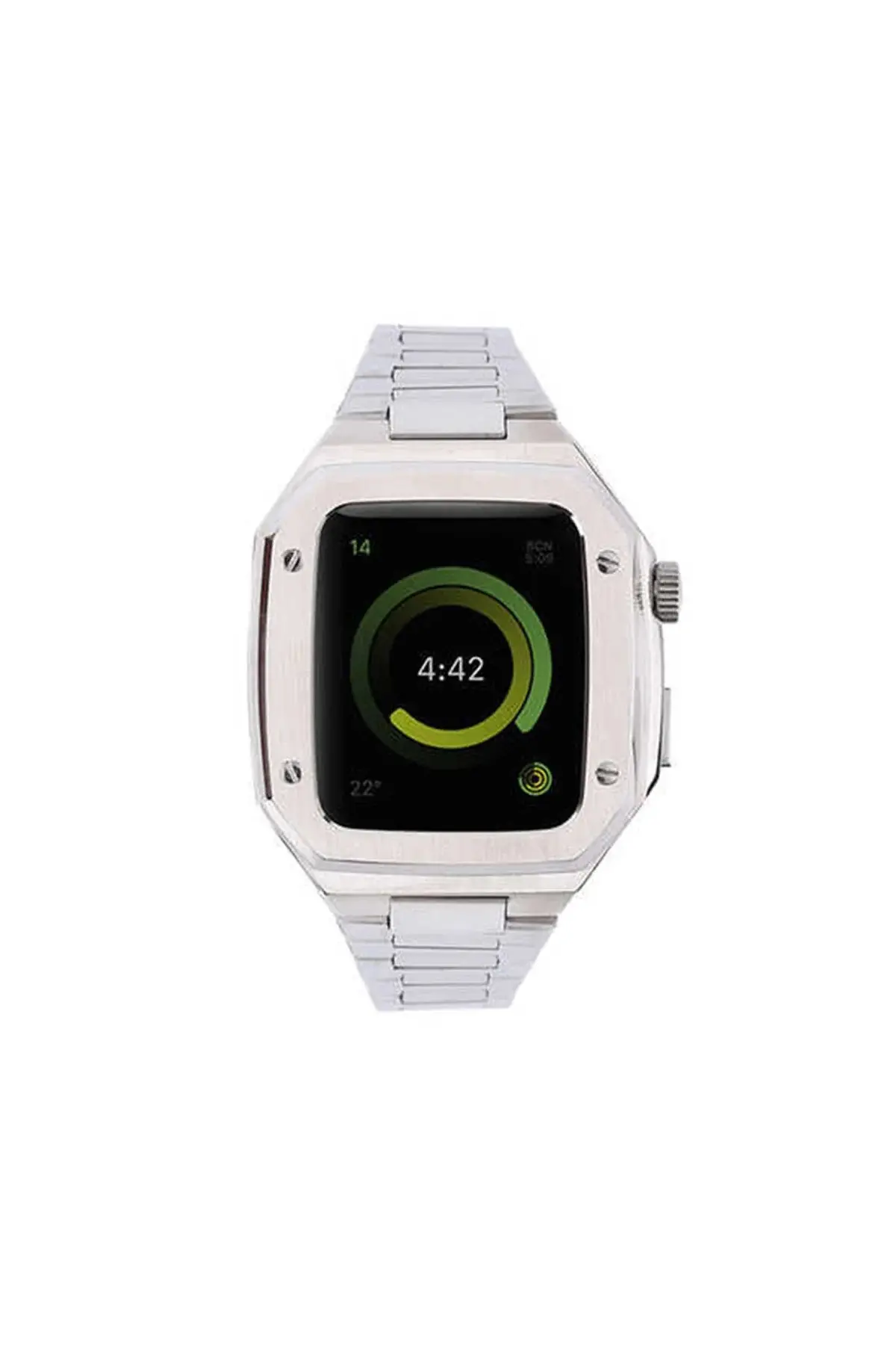 Apple Watch 45mm Metal Petek Kasalı Kordon - Gümüş
