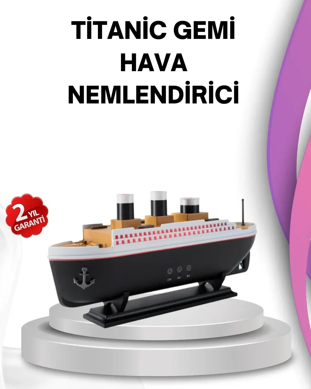Ultra Sessiz Titanik Ge LED Işıklı Aroma Difüzörü Oda Nemlendirici