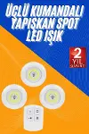 Dolap Işığı Mutfak Rafı Işığı Uzaktan Kumandalı 3 Lü Spot Led Lamba-2