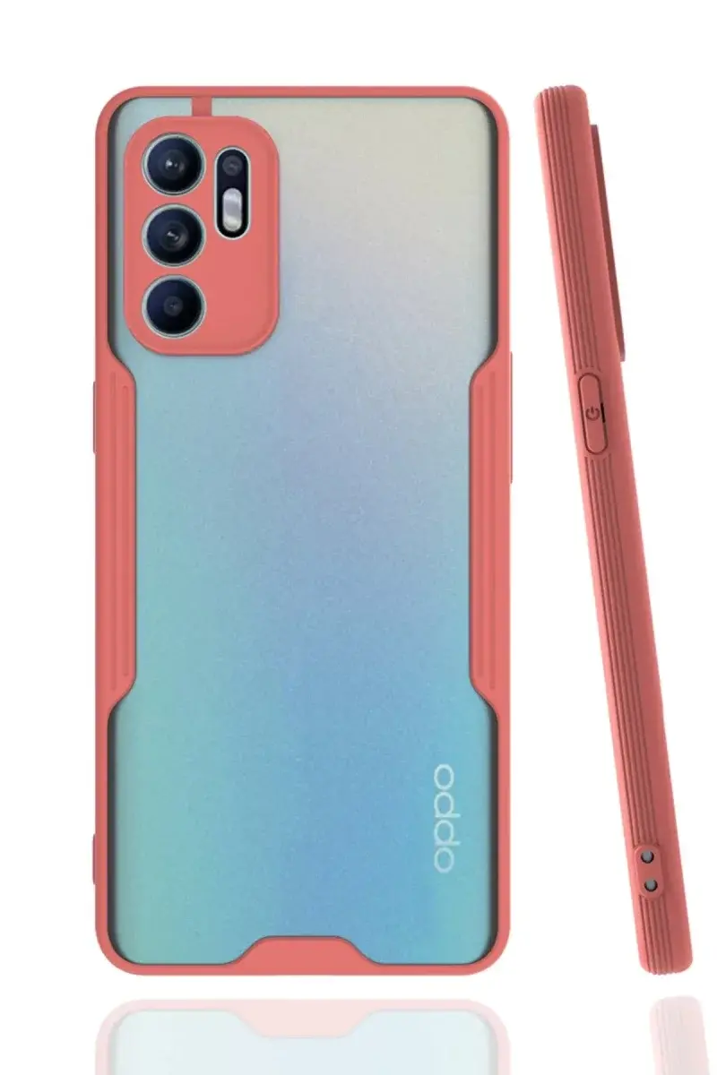 Oppo Reno 6 Kılıf Platin Silikon - Pembe