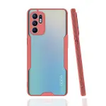 Oppo Reno 6 Kılıf Platin Silikon - Pembe-3