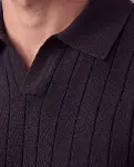 Erkek Gömlek Yaka çizgi Desenli Triko-2
