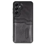 Samsung Galaxy A36 Kılıf Sara Kartvizitli Deri Kılıf - Siyah-1