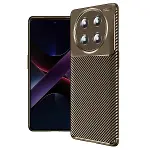 Honor Magic 7 Lite Kılıf Auto Focus Karbon Kapak - Kahverengi-1