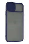 Apple iPhone 11 Pro Max Kılıf Palm Buzlu Kamera Sürgülü Silikon - Lacivert-3