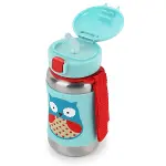 Skip Hop Zoo Pipetli Paslanmaz Çelik Suluk 350 ml Baykuş-2