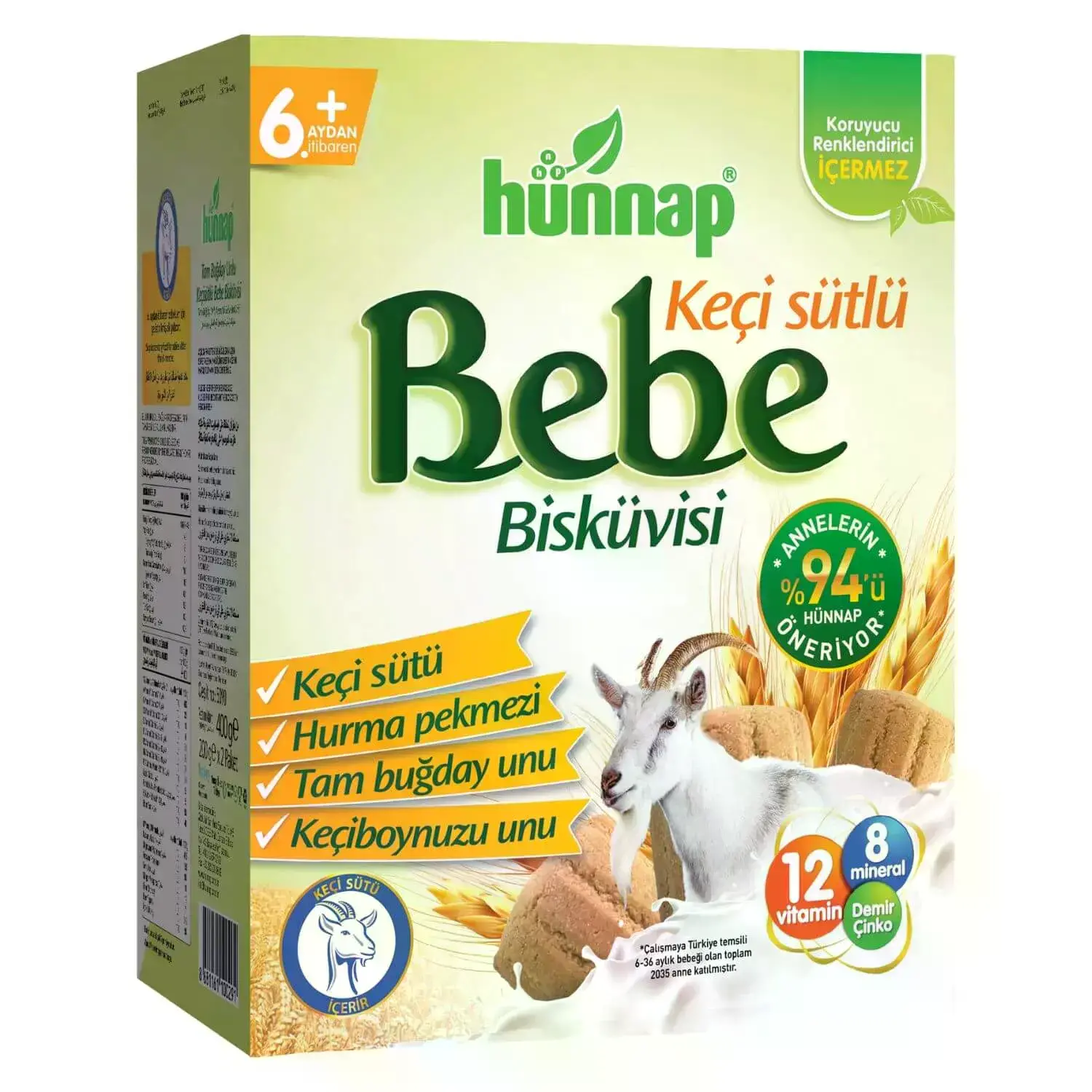 Hünnap Keçisütlü Vitaminli Bebe Bisküvisi 400 Gr