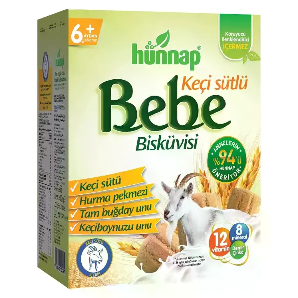 Hünnap Keçisütlü Vitaminli Bebe Bisküvisi 400 Gr