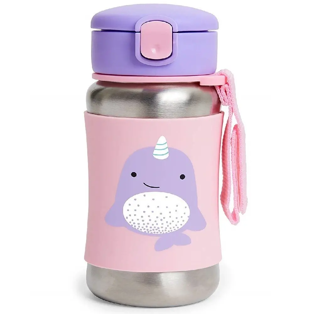 Skip Hop Zoo Pipetli Paslanmaz Çelik Suluk 350 ml Narwhal