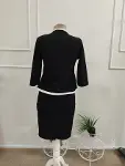 Kadın Ip Askılı Midi Ithal Krep Elbise Ve Düğmesiz Onu Açık Ithal Krep Ceket Ikili Takım-6
