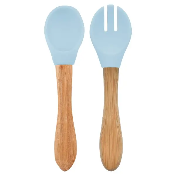 OiOi Mama Kaşığı ve Çatal Seti Mineral Blue