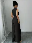 Kadın Balıkçı Yaka Kolsuz Incili Beli Kuşaklı Uzun Janjan Tulum-4
