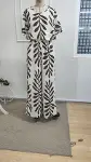 Kadın Kısa Kollu V Yakalı Desenli Aerobin Bluz Ve Pantolon Ikili Takım-10