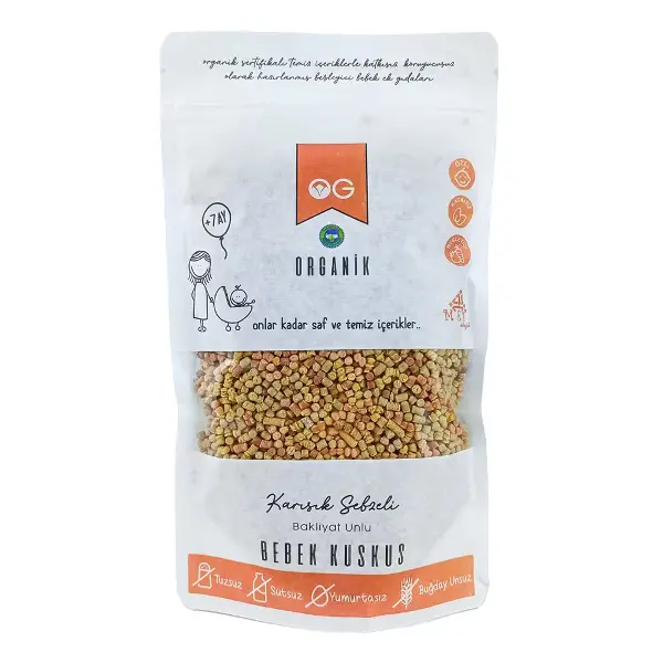 OG Natural Organik Karışık Sebzeli Bakliyat Unlu Bebek Kuskus 250 Gr