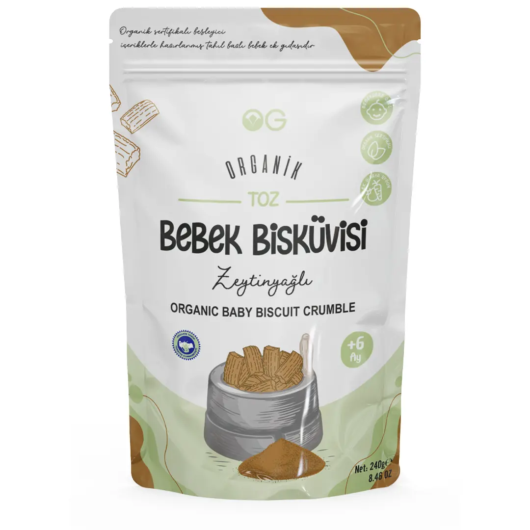 OG Natural Organik Toz Zeytinyağlı Bebek Bisküvisi 240 Gr 6+ Ay