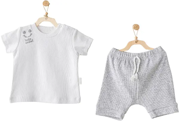 Andywawa AC25894 2'Li Basic Bebe Takım Grey Melange
