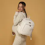 M&Y Dust Deri Anne Bebek Bakım Sırt Çantası 7130 Krem-7