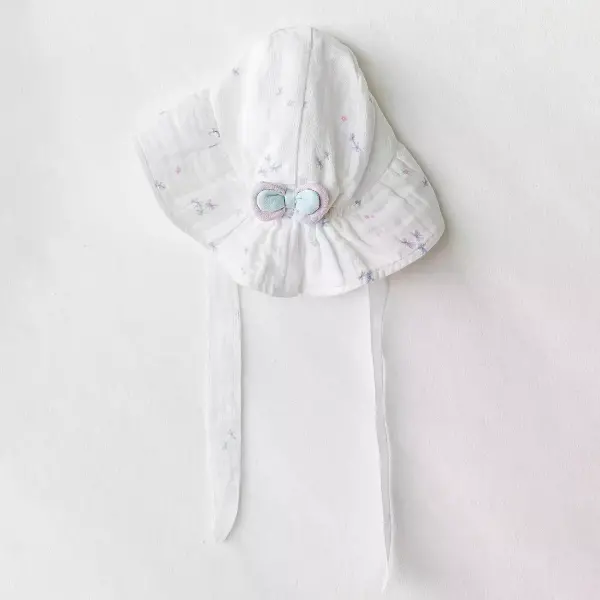 Andywawa AC25580 Magical Butterfly Müslin Bebek Şapka White