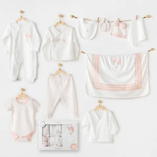 Andywawa AC25551 Newborn Set Pınk Baloons 10'Lu Hastane Çıkışı Ekru