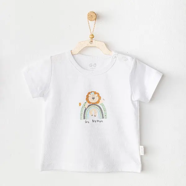 Andywawa AC25977 Casual Bebek Tshirt White