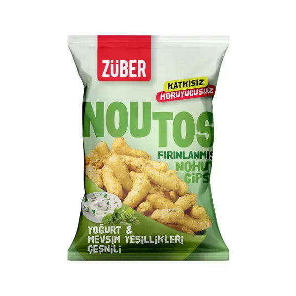 Züber Noutos Fırın Nohut Cipsi 55 Gr Yoğurt ve Mevsim Yeşillikleri