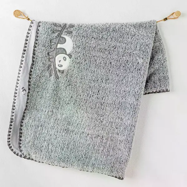 Andywawa AC26033 Keep Smiling Welsoft Battaniye 90x85 Grey