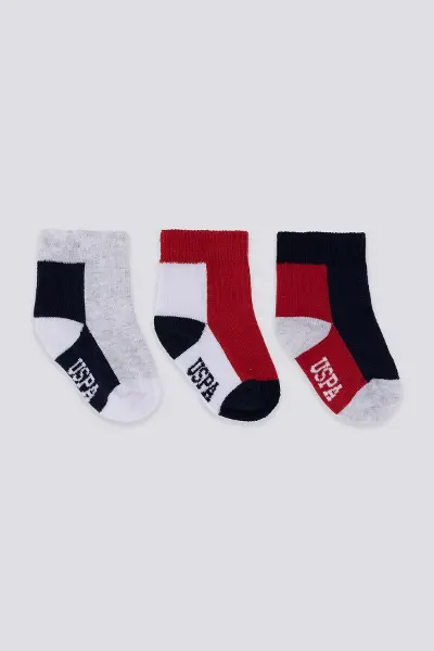 U.S. Polo Assn Erkek Bebek Çorap USB2202 Gri Melanj
