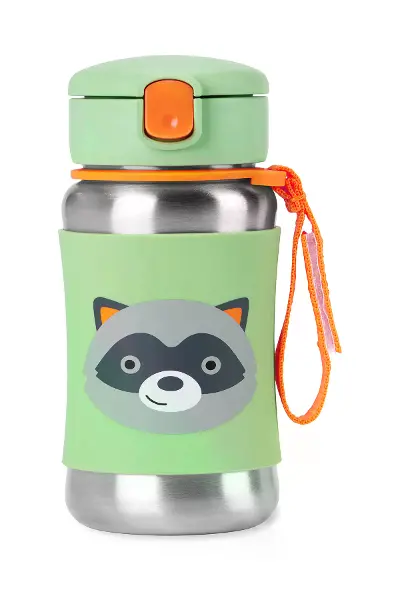 Skip Hop Zoo Pipetli Paslanmaz Çelik Suluk 350 ml Rakun