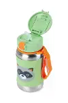 Skip Hop Zoo Pipetli Paslanmaz Çelik Suluk 350 ml Rakun-2