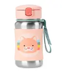 Skip Hop Zoo Pipetli Paslanmaz Çelik Suluk 350 ml Kedi-1