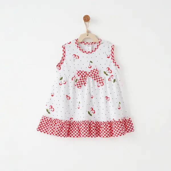 Andywawa AC26688 Cherry Chatty Elbise Ekru