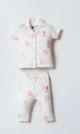 U.S. Polo Gömlek Pijama Takımı USB2988 Beyaz-Pudra-1