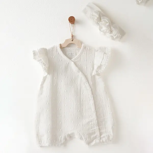 Andywawa AC26642 Baby Chic Tulum Takım Ekru