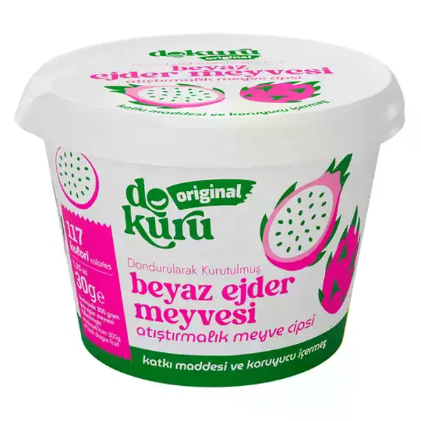 Dokuru Original Beyaz Ejder Meyvesi Atıştırmalık Meyve Cipsi 30gr