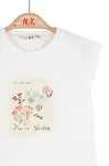 NK Smiling Tshirt 31600 Ekru Mavi-3