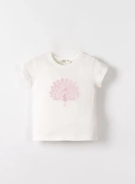 NK Tavus Kuşu Tshirt 31626 Ekru Lila