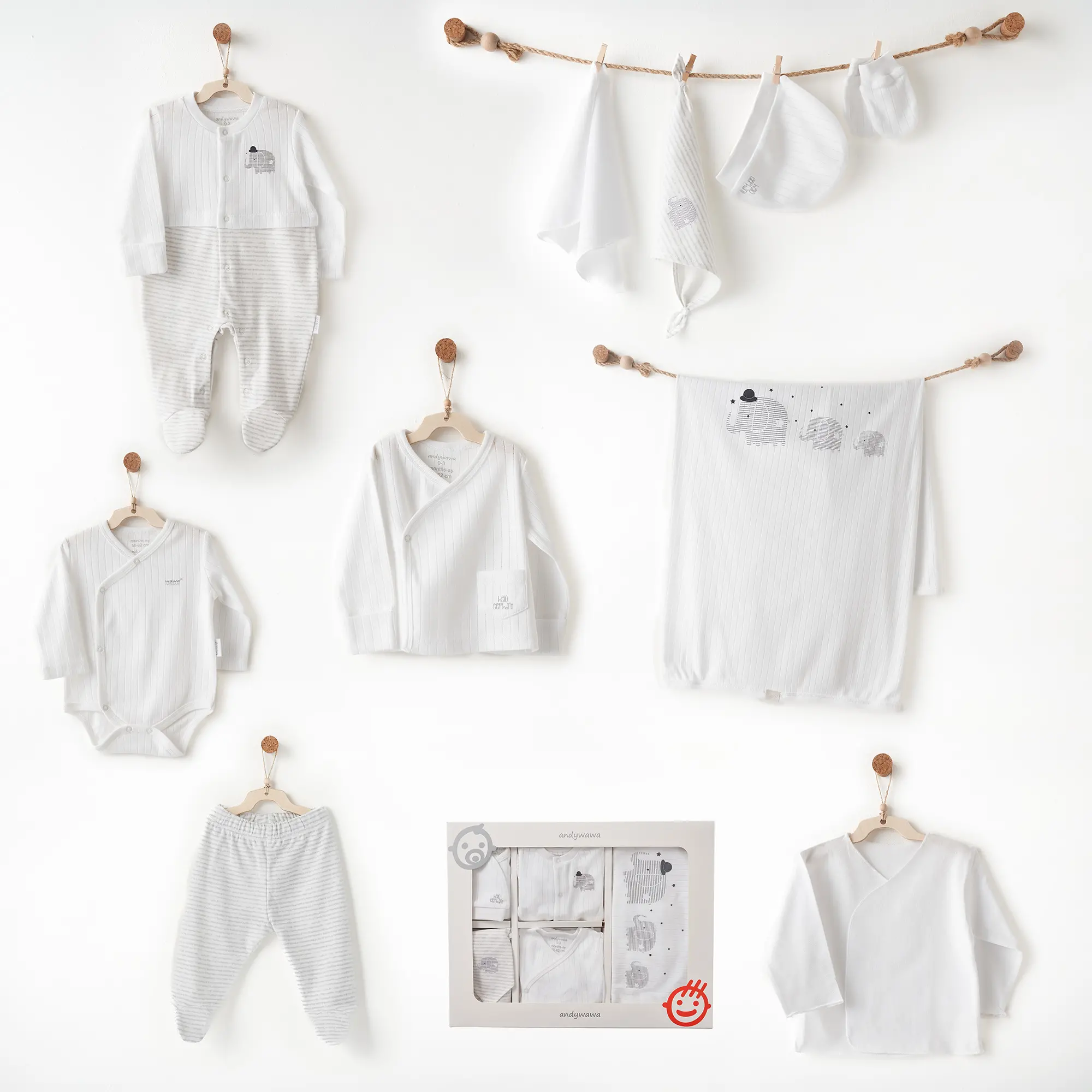Andywawa AC26581 Hello Elephant 10lu Hastane Çıkışı White