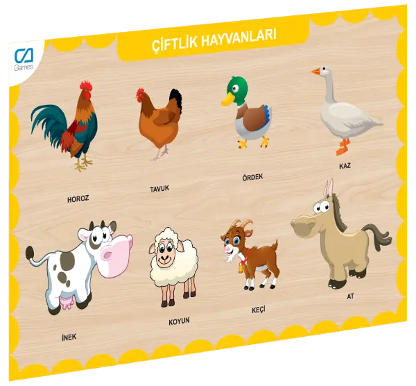 CAAHS-3211 CA GAMES AHŞAP ÇİFTLİK HAYVANLARI BUL-TAK