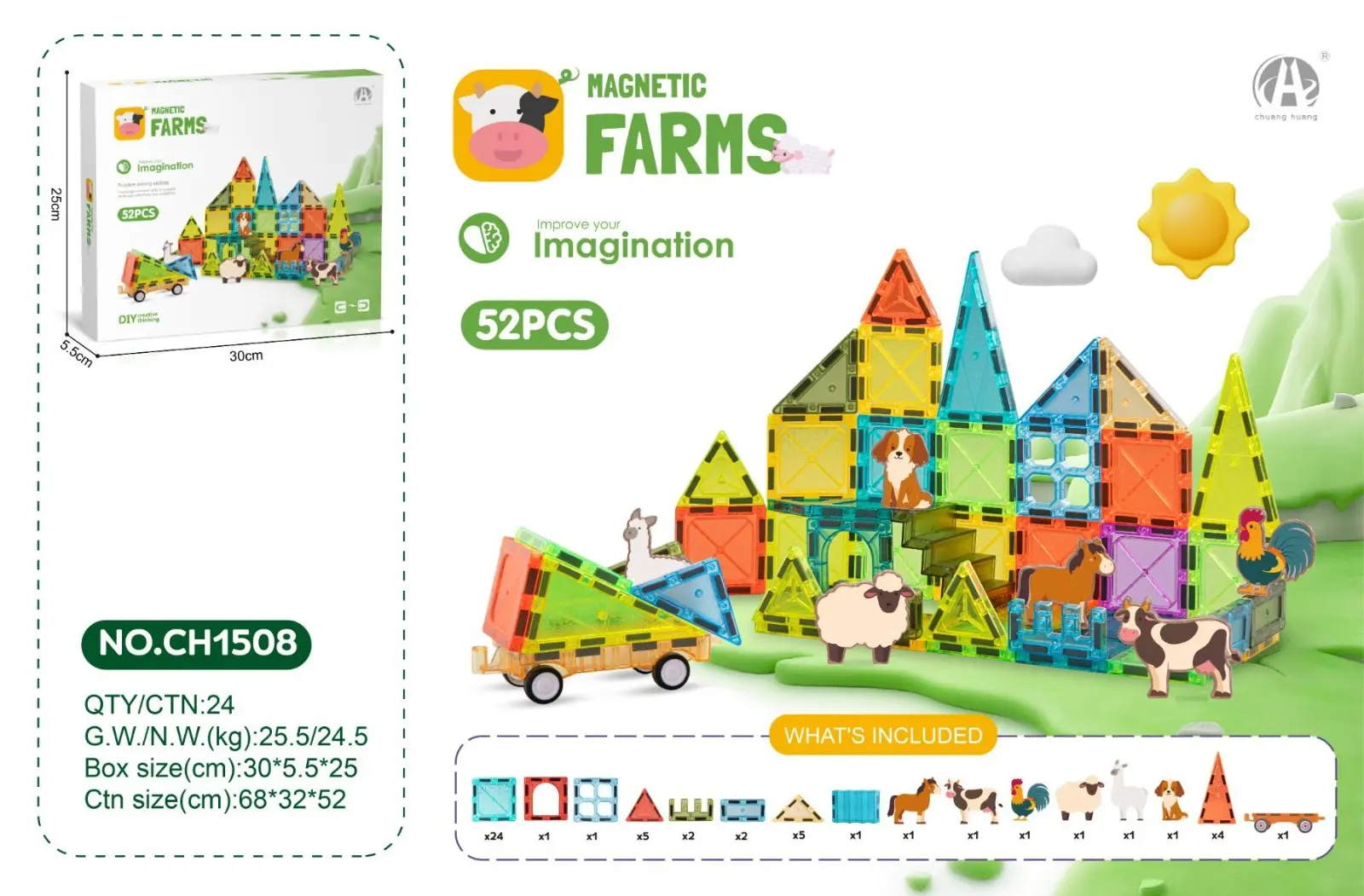 CH1508 5.5CM Magnetic Blok
52 PCS