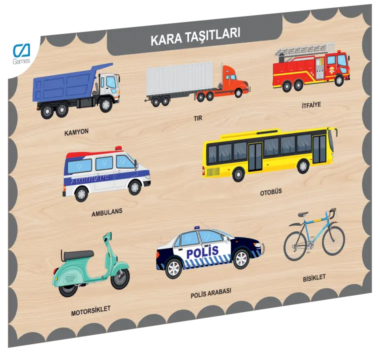 675 CAAHS-3200 CA GAMES AHŞAP KARA TAŞITLARI BUL-TAK