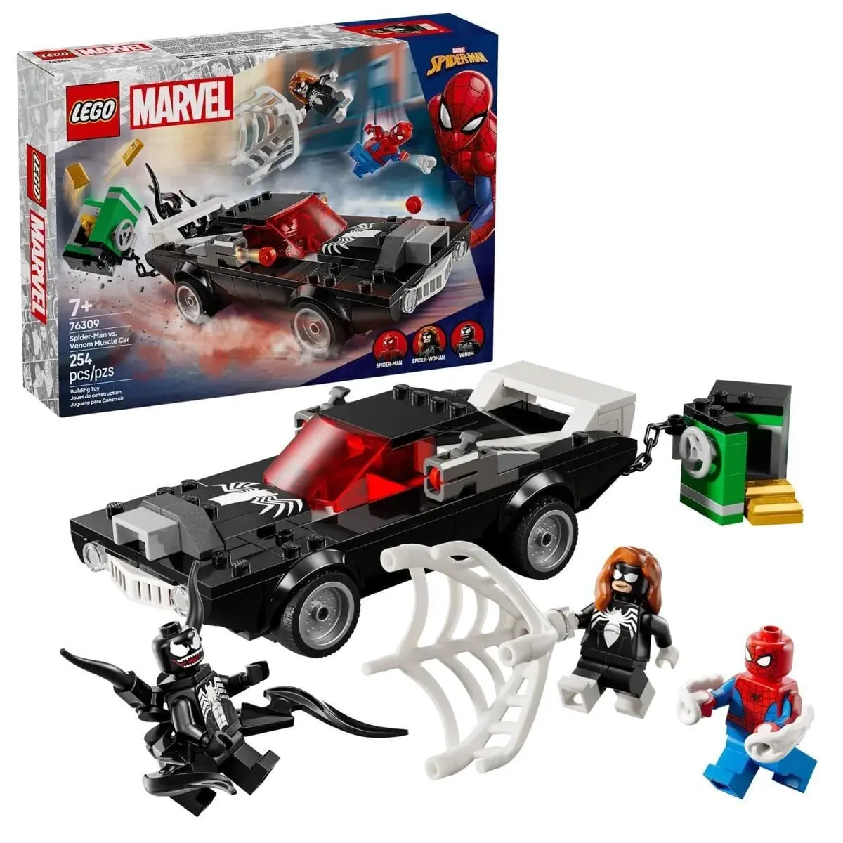 76309 Lego Marvel Örümcek Adam ve Venom Arabasına Karşı 254 parça +7 yaş