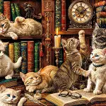 20090 PUZZLE 500 CATS İN THE LİBRARY-2
