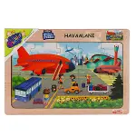 ONY-233-234-235-236 Ahşap Eğitici Puzzle Havaalanı -Onyıl Oyuncak-1