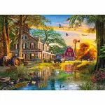 23505 Sunset At The Farm House 4000 Parça Puzzle-2