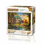 23505 Sunset At The Farm House 4000 Parça Puzzle-1