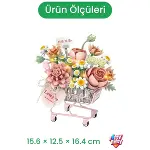 LZ4124 LOZ PEMBE ARABALI ÇİÇEKLER 584 PARÇA BLOCK-2