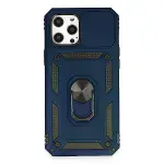 İphone 12 Pro Max Kılıf Pars Lens Yüzüklü Silikon - Lacivert-1